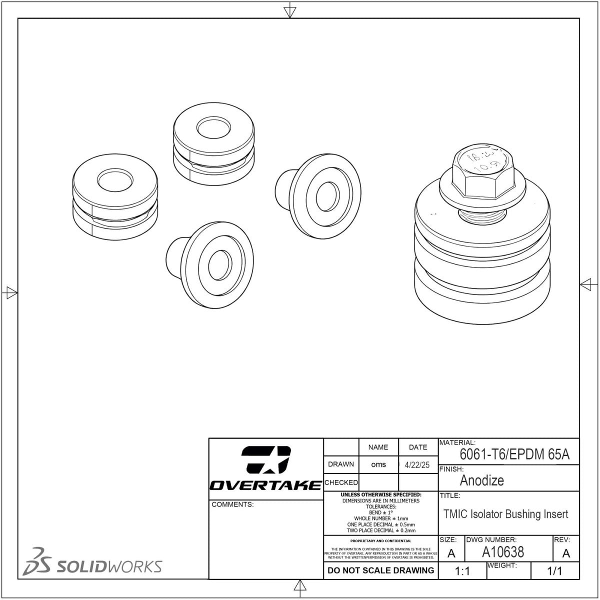 OVERTAKE Top Mount Intercooler Isolator Bushings - JDMuscleEngine Dress UpA10638BLUHyper Blue