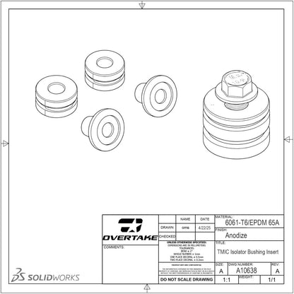 OVERTAKE Top Mount Intercooler Isolator Bushings - JDMuscleEngine Dress UpA10638BLUHyper Blue