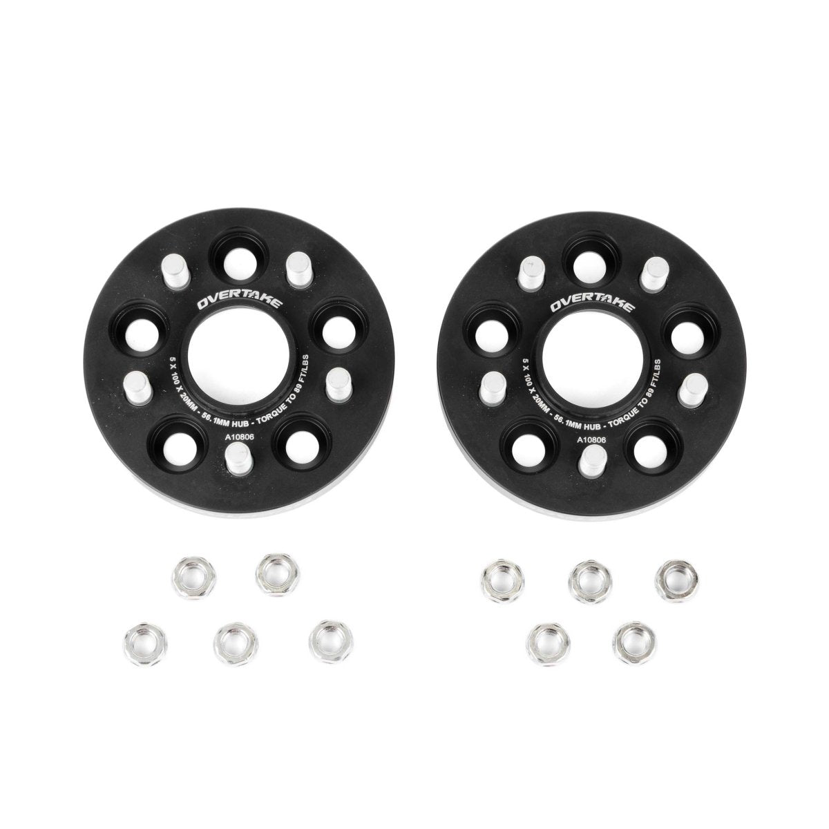 OVERTAKE Wheel Spacers - Pair - 20mm 5x100 - Subaru 2002 - 2014 WRX, 2004 STI, 2013 - 2026 BRZ/GR86, and more - JDMuscleExterior & BodyA10806