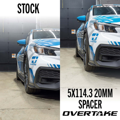 OVERTAKE Wheel Spacers - Pair - 20mm 5x114.3 - Subaru 2015 - 2026 WRX, 2005 - 2021 STI, and more - JDMuscleExterior & BodyA10808