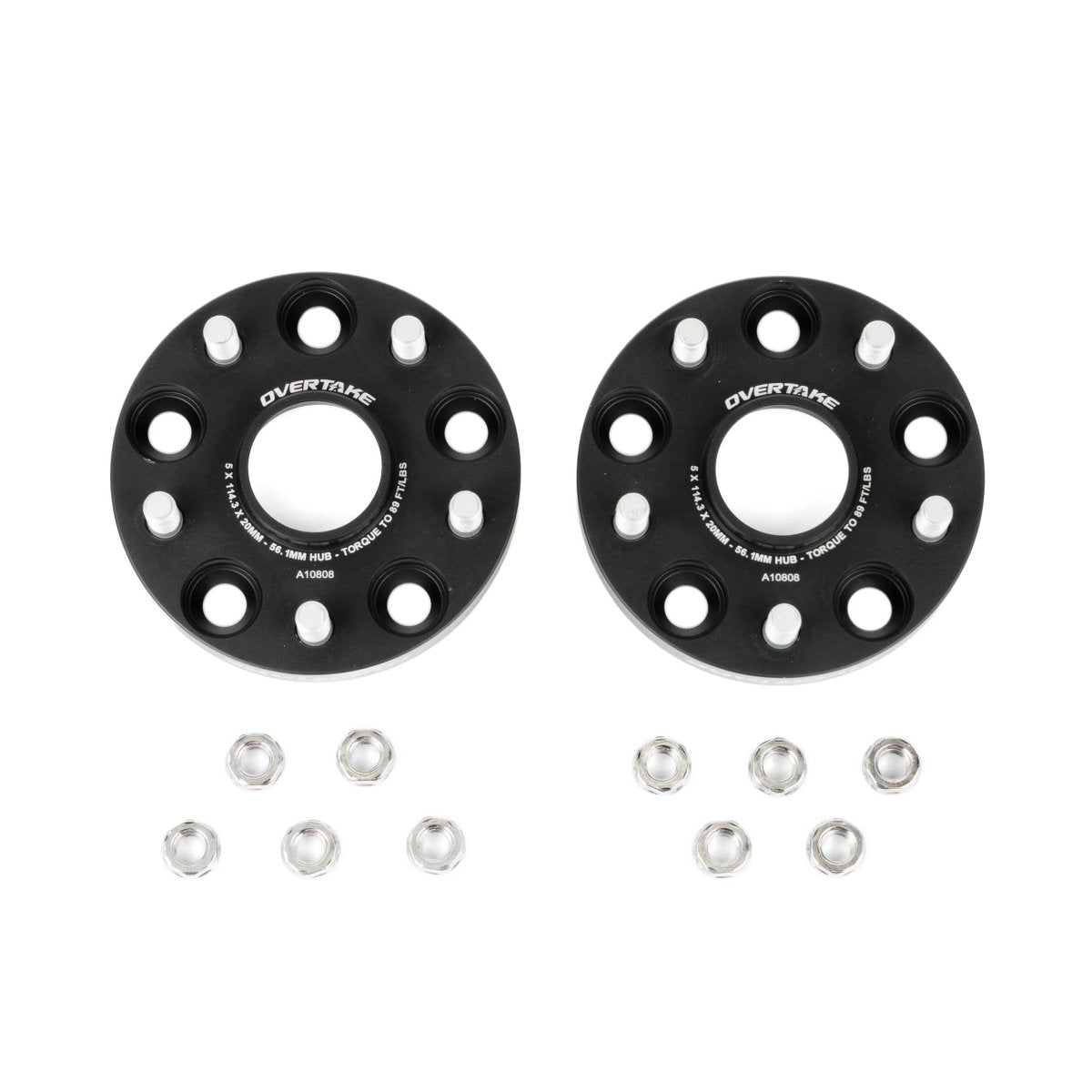 OVERTAKE Wheel Spacers - Pair - 20mm 5x114.3 - Subaru 2015 - 2026 WRX, 2005 - 2021 STI, and more - JDMuscleExterior & BodyA10808