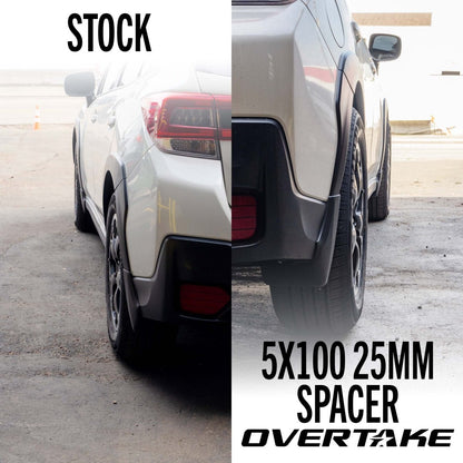 OVERTAKE Wheel Spacers - Pair - 25mm 5x100 - Subaru 2002 - 2014 WRX, 2004 STI, 2013 - 2026 BRZ/GR86, and more - JDMuscleExterior & BodyA10807