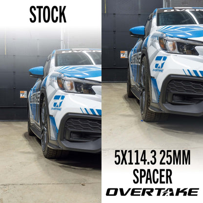 OVERTAKE Wheel Spacers - Pair - 25mm 5x114.3 - Subaru 2015 - 2026 WRX, 2005 - 2021 STI, and more - JDMuscleExterior & BodyA10809