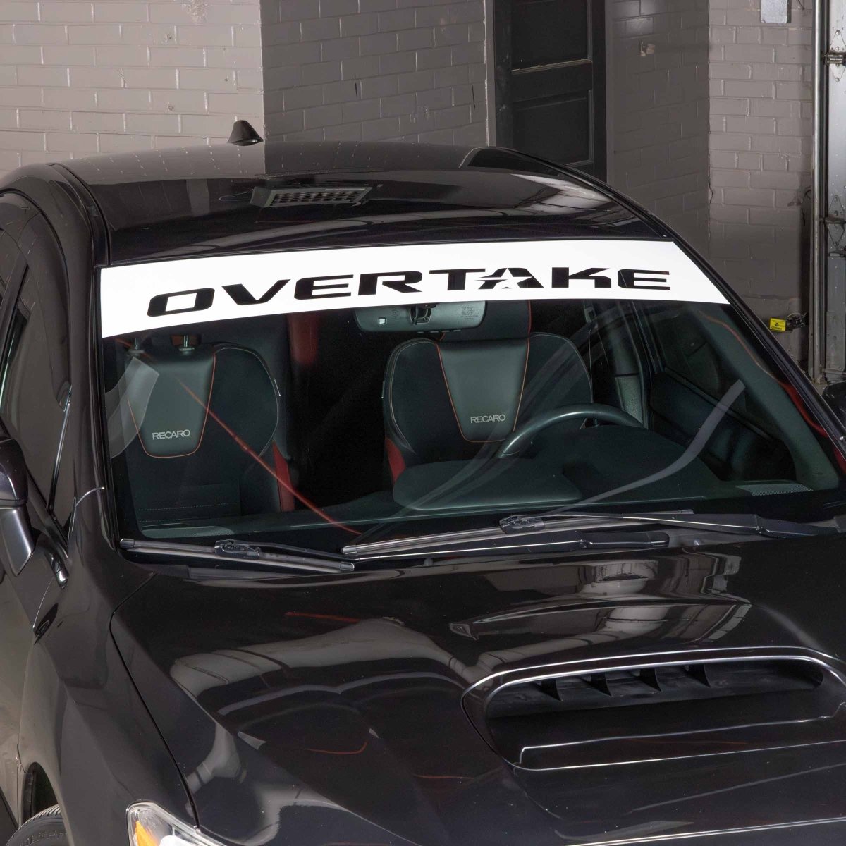 OVERTAKE Windshield Banner - Ships FREE! - JDMuscleApparel & SwagA10394WHTWhite Banner