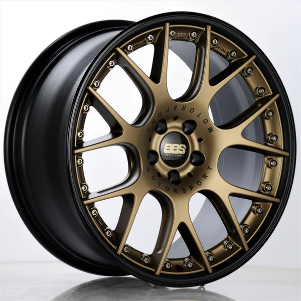 BBS CH-RII 20x8.5 5x112 ET42 Satin Bronze Center Black Lip SS Rim Prot Wheel -82mm PFS/Clip Req | CH650MBZ