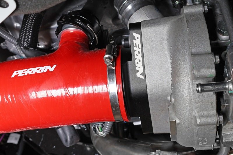 Perrin [22 - 26 WRX] Red 3in Turbo Inlet Hose w/ Nozzle - Short - JDMuscleTurbo Inlet Hoses and PipesperPSP-INT-426RD