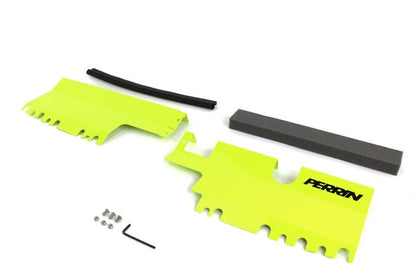 Perrin 15-21 WRX / STI 2pc Radiator Shroud Neon Yellow (Without OEM Intake Scoop) | PSP-ENG-512-2NY