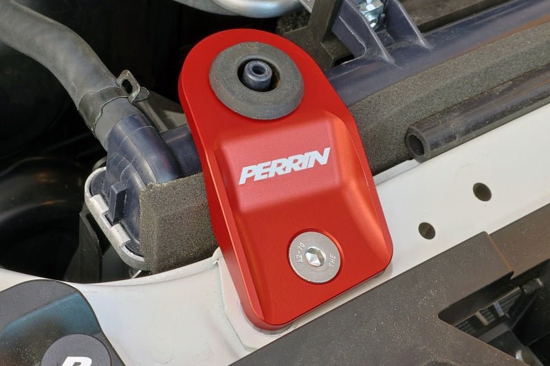 Perrin Performance [15 - 21 Subaru WRX, STI, Impreza, Crosstrek] Red Upper Radiator Bracket Set - JDMuscleRadiator AccessoriesperPSP-ENG-523RD