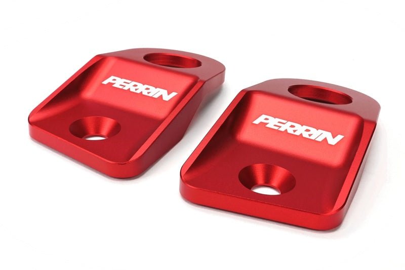 Perrin Performance [15 - 21 Subaru WRX, STI, Impreza, Crosstrek] Red Upper Radiator Bracket Set - JDMuscleRadiator AccessoriesperPSP-ENG-523RD