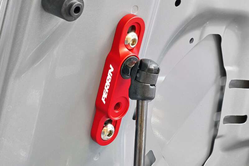 Perrin Performance [15-21 WRX/STI] High-Lift Hood Brackets - Red - JDMuscleHoodsperPSP-BDY-011RD