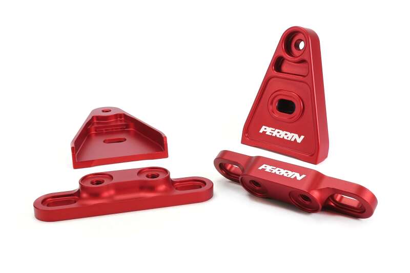 Perrin Performance [15-21 WRX/STI] High-Lift Hood Brackets - Red - JDMuscleHoodsperPSP-BDY-011RD