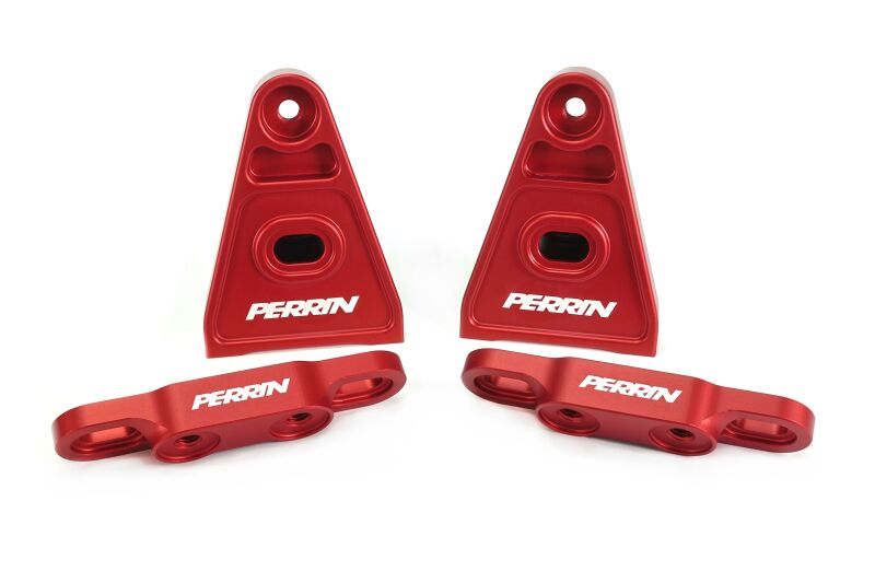 Perrin Performance [15-21 WRX/STI] High-Lift Hood Brackets - Red - JDMuscleHoodsperPSP-BDY-011RD