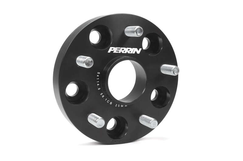 Perrin Performance Subaru 25mm Wheel Spacers 5x114.3 Bolt Pattern with 56mm Hub in Black [Universal] - JDMuscleWheel Spacers and AdaptersperPSP-WHL-025BK