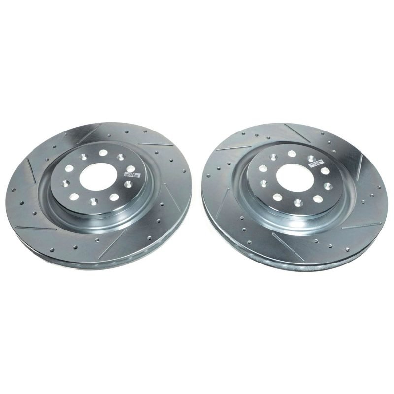 Power Stop 20 - 21 Chevrolet Corvette Rear Evolution Drilled & Slotted Rotor – Pair | psbAR82201XPR - JDMuscleSPK483236