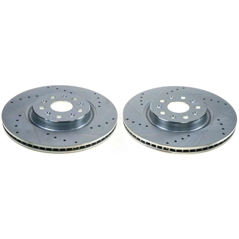 Power Stop 20 - 21 Chevrolet Corvette Rear Evolution Drilled & Slotted Rotor - Pair | psbAR82203XPR - JDMuscleSPK489300