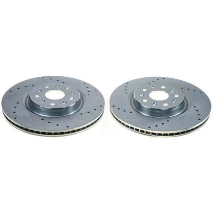 Power Stop 20 - 21 Chevrolet Corvette Rear Evolution Drilled & Slotted Rotor - Pair | psbAR82203XPR - JDMuscleSPK489300