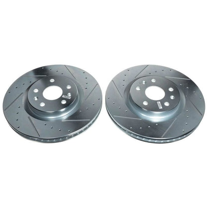 Power Stop 20 - 24 Chevrolet Corvette Front Evolution Drilled & Slotted Rotors – Pair | psbAR82202XPR - JDMuscleSPK483237