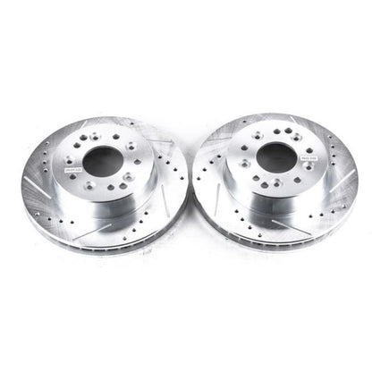 Power Stop 63 - 82 Chevrolet Corvette Rear Evolution Drilled & Slotted Rotors - Pair | psbAR8207XPR - JDMuscleSPK383460