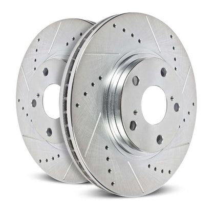 Power Stop Evolution Drilled & Slotted Front Rotors for 2015 - 2017 Ford Mustang – Pair | psbAR85157XPR - JDMuscleSPK380167