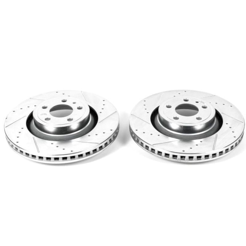 Power Stop Evolution Drilled & Slotted Front Rotors for 2015 - 2017 Ford Mustang – Pair | psbAR85157XPR - JDMuscleSPK380167