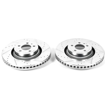 Power Stop Evolution Drilled & Slotted Front Rotors for 2015 - 2017 Ford Mustang – Pair | psbAR85157XPR - JDMuscleSPK380167