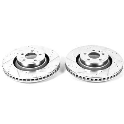 Power Stop Evolution Drilled & Slotted Front Rotors for 2015 - 2017 Ford Mustang – Pair | psbAR85157XPR - JDMuscleSPK380167