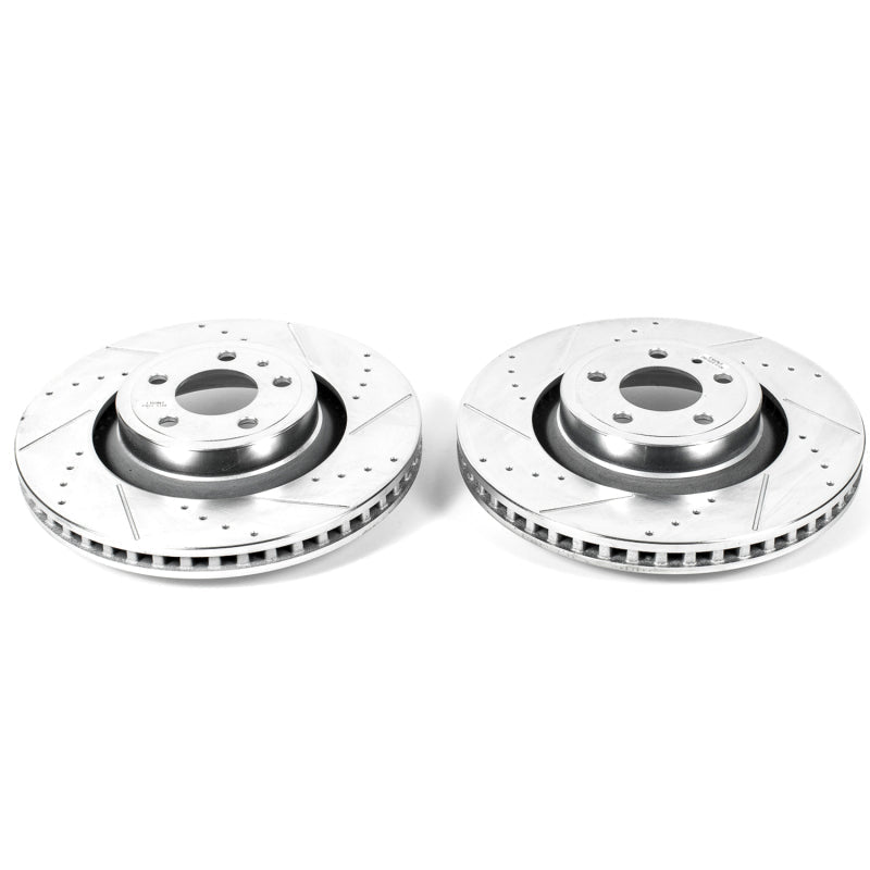 Power Stop Evolution Drilled & Slotted Front Rotors for 2015 - 2017 Ford Mustang – Pair | psbAR85157XPR - JDMuscleSPK380167