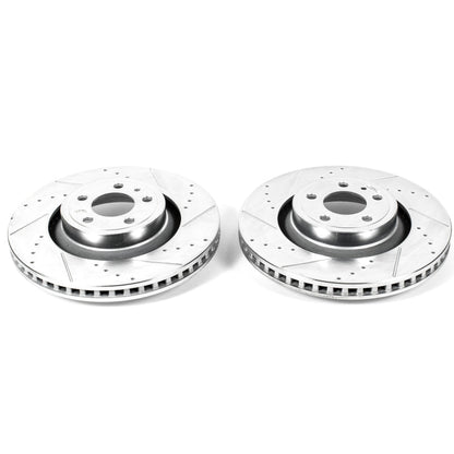 Power Stop Evolution Drilled & Slotted Front Rotors for 2015 - 2017 Ford Mustang – Pair | psbAR85157XPR - JDMuscleSPK380167