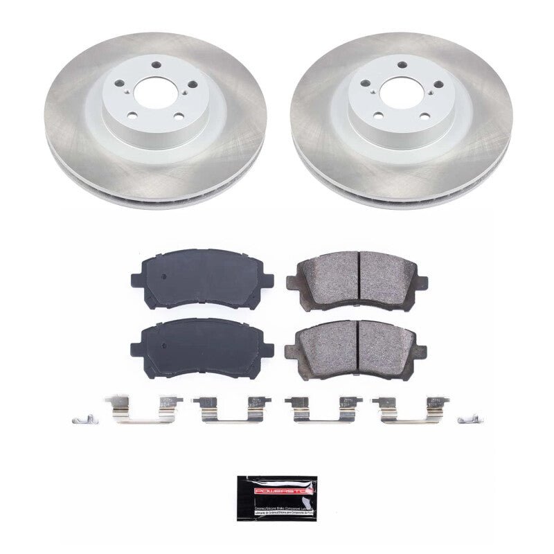 PowerStop 01 - 02 Subaru Outback Front Semi - Coated Rotor Brake Kit with Z17 Evolution Plus Ceramic Pads - JDMuscleSPK758214