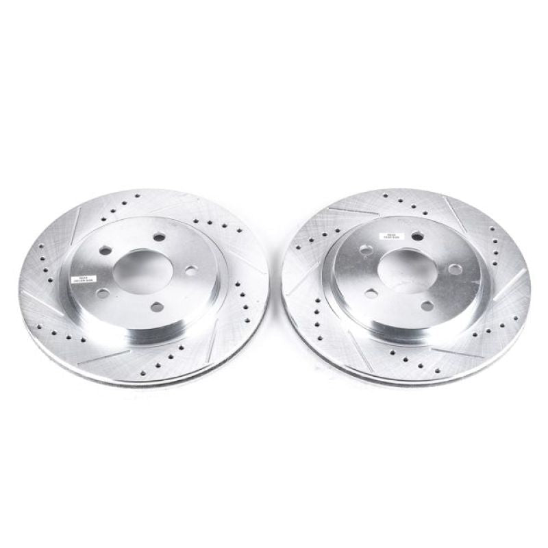 PowerStop 05 - 14 Ford Mustang Rear Evolution Drilled & Slotted Rotors - Pair | psbAR8174XPR - JDMuscleSPK384632