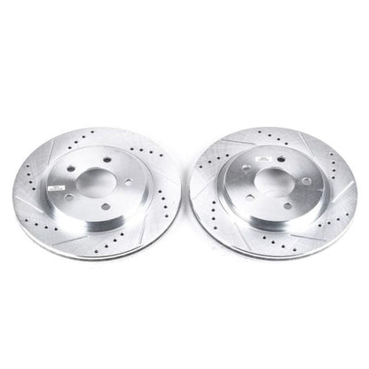 PowerStop 05 - 14 Ford Mustang Rear Evolution Drilled & Slotted Rotors - Pair | psbAR8174XPR - JDMuscleSPK384632