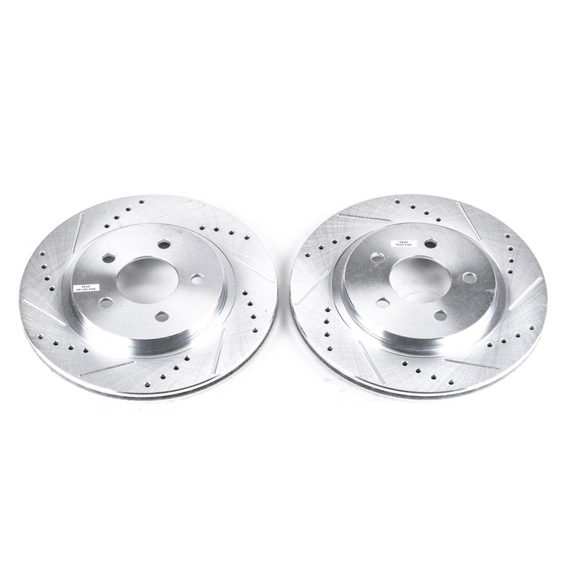 PowerStop 05 - 14 Ford Mustang Rear Evolution Drilled & Slotted Rotors - Pair | psbAR8174XPR - JDMuscleSPK384632