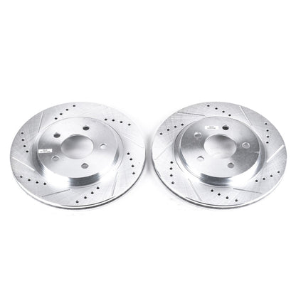 PowerStop 05 - 14 Ford Mustang Rear Evolution Drilled & Slotted Rotors - Pair | psbAR8174XPR - JDMuscleSPK384632
