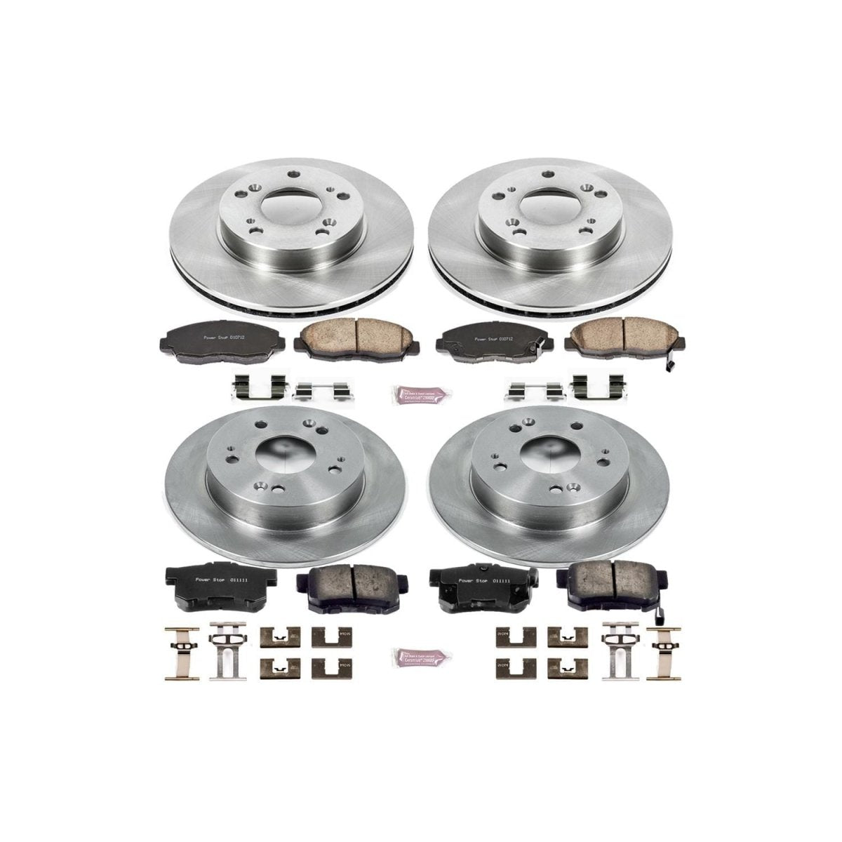 PowerStop [06-11 Civic] Z17 Stock Replacement Front and Rear Brake Kit - Ceramic Pads and Rotors - JDMuscleBrake KitspsbKOE2385