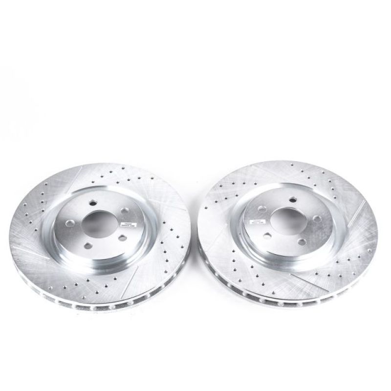 PowerStop 07 - 14 Ford Mustang Front Evolution Drilled & Slotted Rotors - Pair | psbAR8184XPR - JDMuscleSPK389898