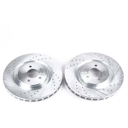 PowerStop 07 - 14 Ford Mustang Front Evolution Drilled & Slotted Rotors - Pair | psbAR8184XPR - JDMuscleSPK389898