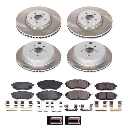 PowerStop [10-14 Legacy] Semi-Coated Rotor Kit – Front and Rear - JDMuscleBrake RotorsPSBSC5830