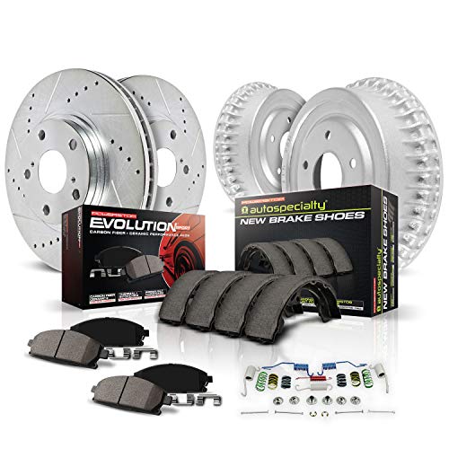 PowerStop [13-15 Civic] Z23 Evolution Sport Front & Rear Brake Kit - Drilled & Slotted Rotors, Silver Coated Drums - JDMuscleBrake KitspsbK15243DK