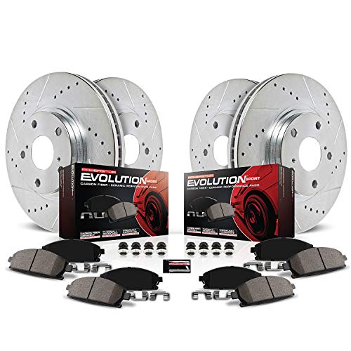 PowerStop [17-20 Civic] Z23 Evolution Sport Front & Rear Brake Kit - Drilled & Slotted Rotors - JDMuscleBrake KitspsbK7935