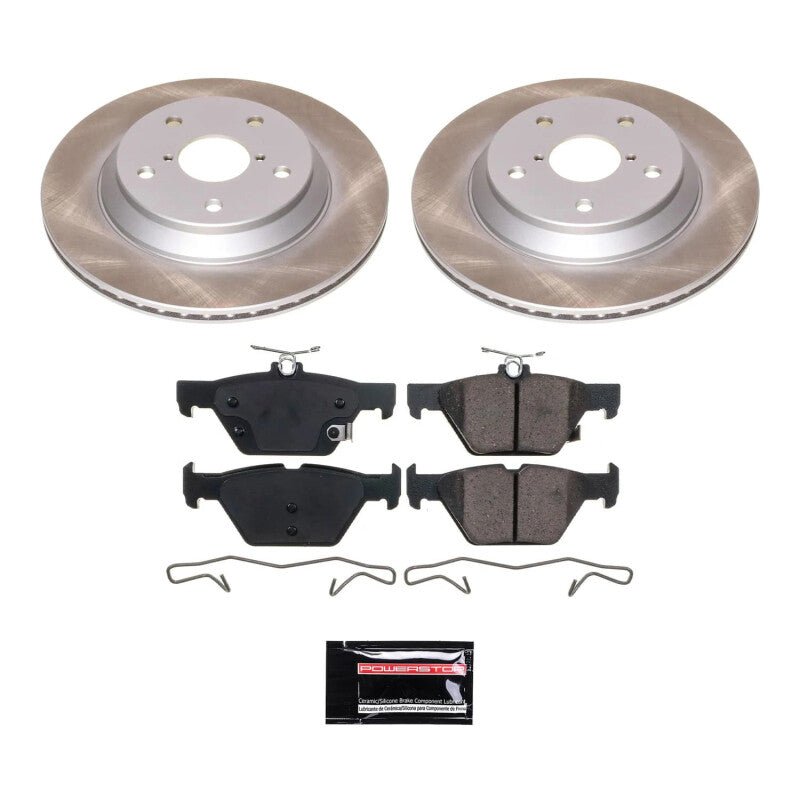PowerStop 19 - 22 Subaru Forester Rear Semi - Coated Rotor Brake Kit with Z17 Evolution Plus Ceramic Pads - JDMuscleSPK758856