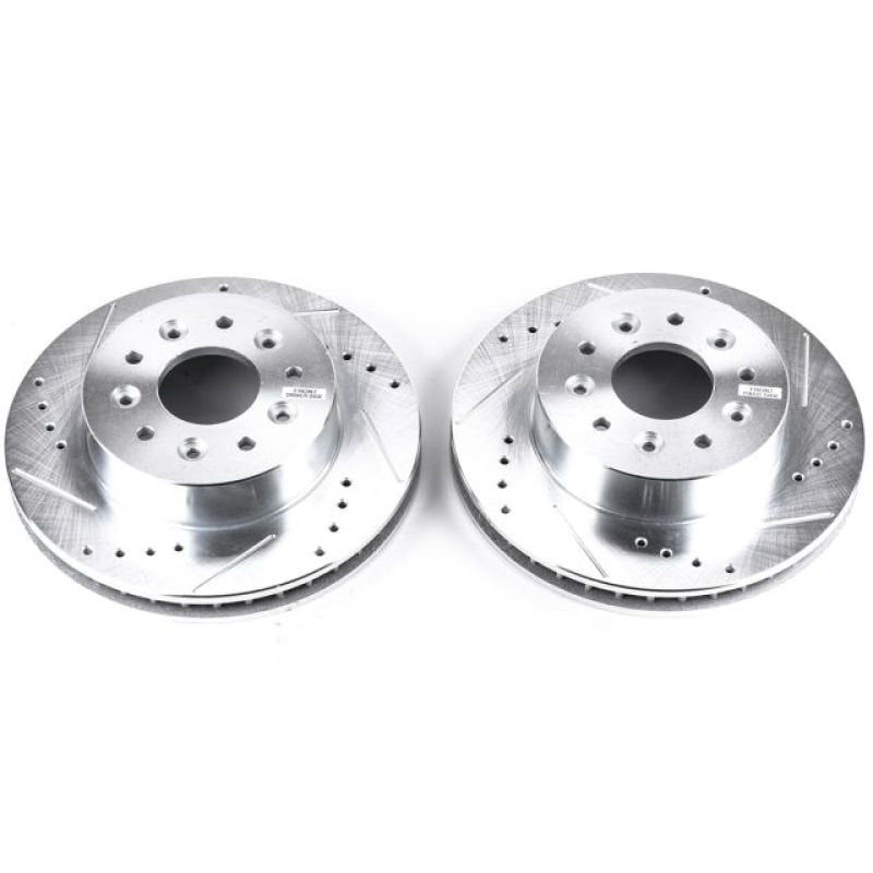 PowerStop 63 - 82 Chevrolet Corvette Front Evolution Drilled & Slotted Rotors - Pair | psbAR8210XPR - JDMuscleSPK382047