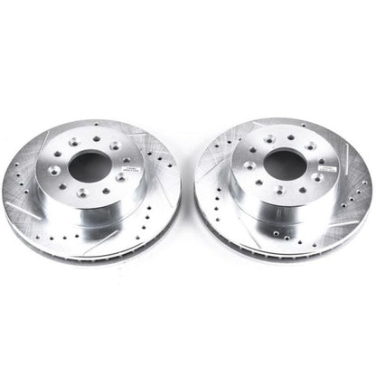 PowerStop 63 - 82 Chevrolet Corvette Front Evolution Drilled & Slotted Rotors - Pair | psbAR8210XPR - JDMuscleSPK382047