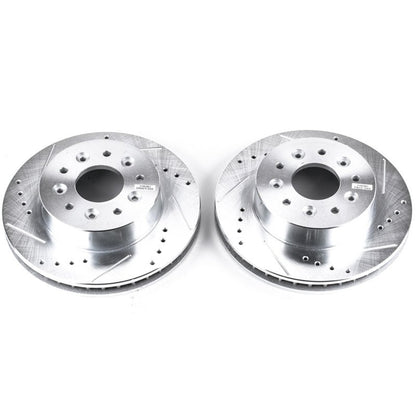 PowerStop 63 - 82 Chevrolet Corvette Front Evolution Drilled & Slotted Rotors - Pair | psbAR8210XPR - JDMuscleSPK382047
