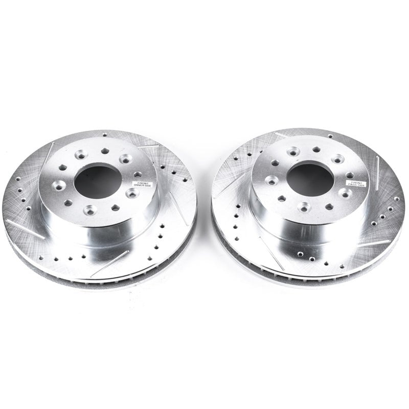PowerStop 63 - 82 Chevrolet Corvette Front Evolution Drilled & Slotted Rotors - Pair | psbAR8210XPR - JDMuscleSPK382047