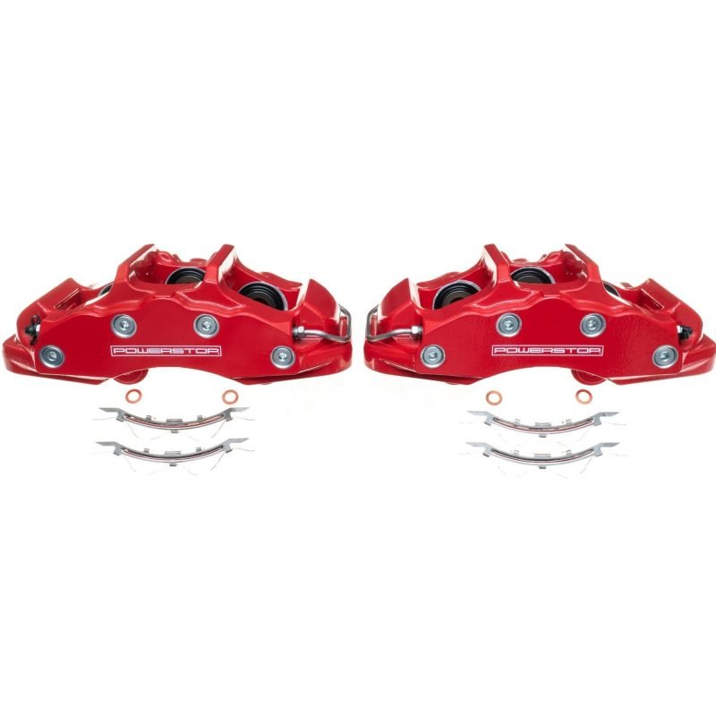 PowerStop Powder Coated Red Brake Calipers for Chevrolet Corvette 2006 - 2013 – Pair | psbS15042 - JDMuscleSPK381731