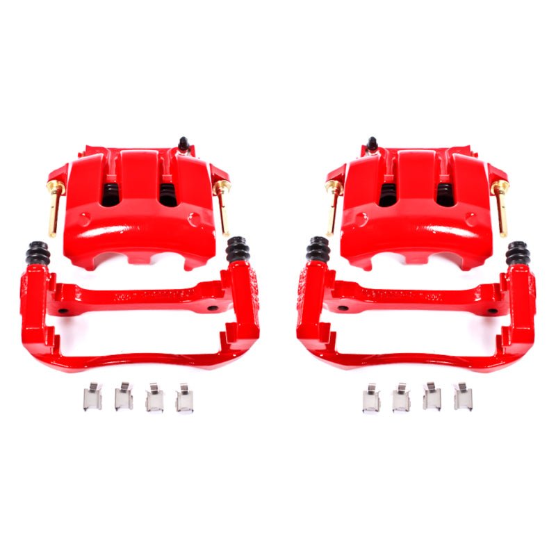 PowerStop Powder Coated Red Brake Calipers for Ford Mustang 2005 - 2014 – Pair | psbS4928A - JDMuscleSPK389349