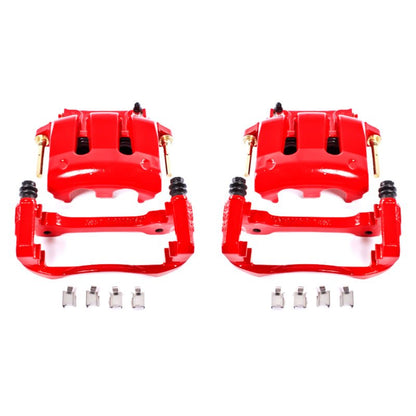 PowerStop Powder Coated Red Brake Calipers for Ford Mustang 2005 - 2014 – Pair | psbS4928A - JDMuscleSPK389349