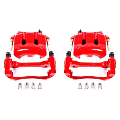 PowerStop Powder Coated Red Brake Calipers for Ford Mustang 2005 - 2014 – Pair | psbS4928A - JDMuscleSPK389349