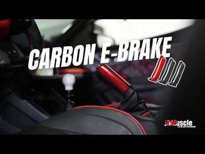 JDMuscle [22-25 WRX, 15-21 WRX/STI, 22-25 BRZ/GR86] Carbon Fiber E-Brake Handle - Black / Red / Forged