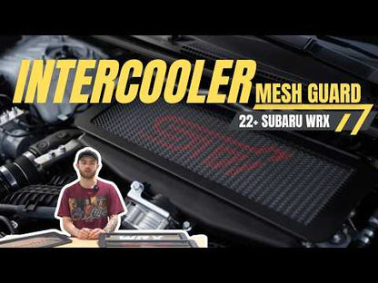 JDMuscle [22-26 WRX, 19+ Ascent, 20+ Outback, 20+ Legacy] Top Mount Intercooler Mesh Guard with WRX/STI Logo-Red/White